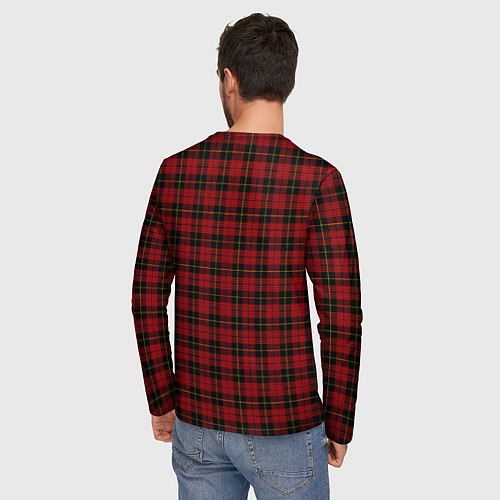 Мужской лонгслив Pajama pattern red / 3D-принт – фото 4