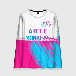 Лонгслив мужской Arctic Monkeys neon gradient style: символ сверху, цвет: 3D-принт