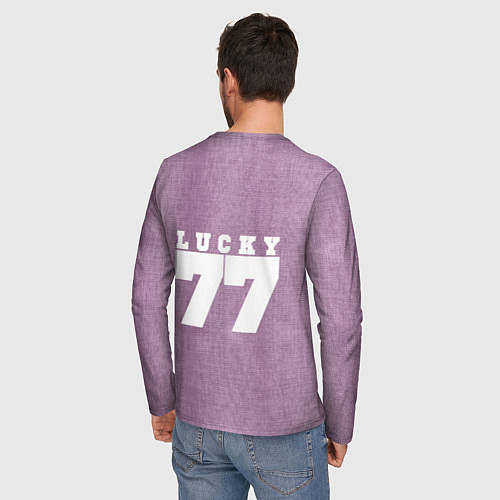 Мужской лонгслив Розовые джинсы lucky 77 / 3D-принт – фото 4