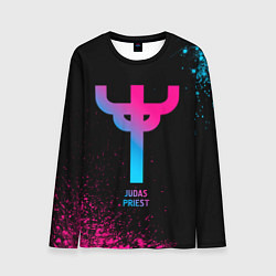 Лонгслив мужской Judas Priest - neon gradient, цвет: 3D-принт