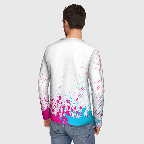 Мужской лонгслив Slipknot neon gradient style посередине / 3D-принт – фото 4
