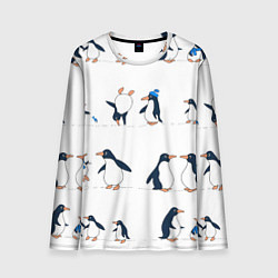 Лонгслив мужской Семейство пингвинов на прогулке, цвет: 3D-принт