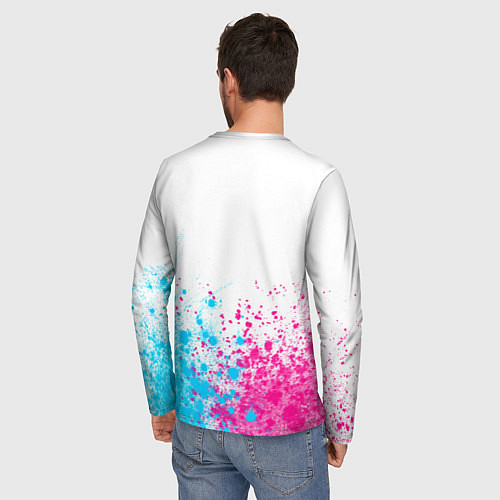 Мужской лонгслив Quake neon gradient style посередине / 3D-принт – фото 4