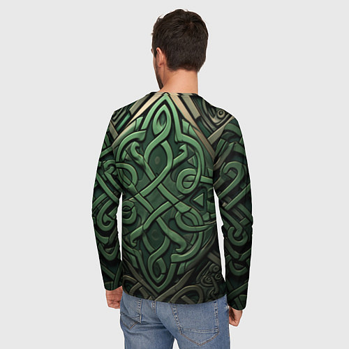 Мужской лонгслив Симметричный узор в ирландском стиле / 3D-принт – фото 4