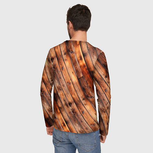 Мужской лонгслив Деревянная обшивка / 3D-принт – фото 4