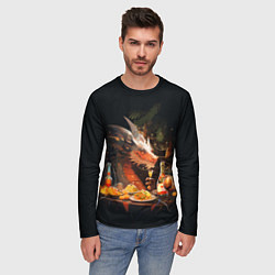 Лонгслив мужской Дракон - 2024 год, цвет: 3D-принт — фото 2