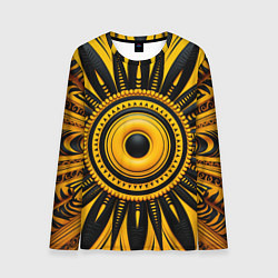 Мужской лонгслив Желто-черный узор в африканском стиле