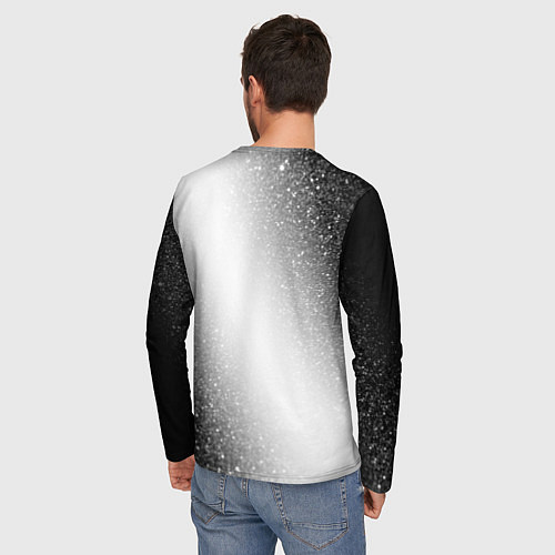 Мужской лонгслив Iron Maiden glitch на светлом фоне посередине / 3D-принт – фото 4