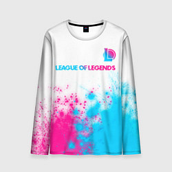Лонгслив мужской League of Legends neon gradient style посередине, цвет: 3D-принт