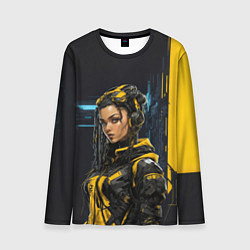 Лонгслив мужской Девушка сигнальной одежде, цвет: 3D-принт