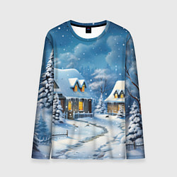 Мужской лонгслив Новогодние каникулы в деревне