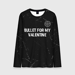 Мужской лонгслив Bullet For My Valentine glitch на темном фоне посе