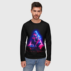 Лонгслив мужской Неоновые три края, цвет: 3D-принт — фото 2