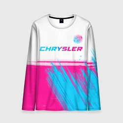 Лонгслив мужской Chrysler neon gradient style посередине, цвет: 3D-принт