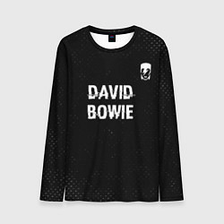 Мужской лонгслив David Bowie glitch на темном фоне посередине