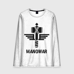 Лонгслив мужской Manowar glitch на светлом фоне, цвет: 3D-принт