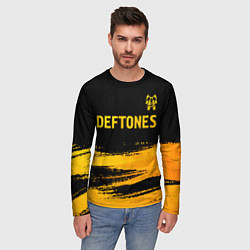 Лонгслив мужской Deftones - gold gradient посередине, цвет: 3D-принт — фото 2