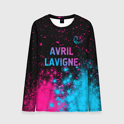 Лонгслив мужской Avril Lavigne - neon gradient посередине, цвет: 3D-принт