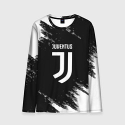 Лонгслив мужской Juventus спорт краски черно белый, цвет: 3D-принт
