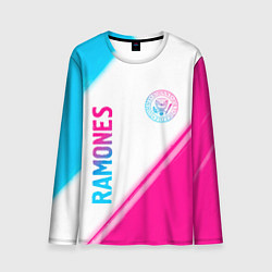 Мужской лонгслив Ramones neon gradient style вертикально