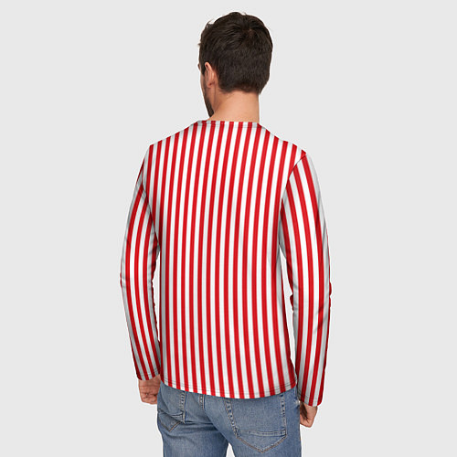Мужской лонгслив Красная полоса / 3D-принт – фото 4