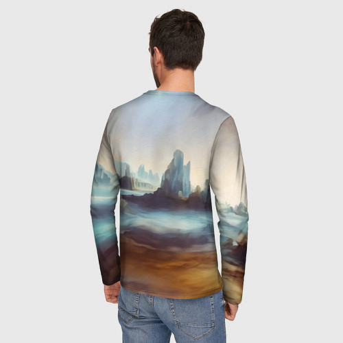 Мужской лонгслив Нейросеть - азиатская Мона Лиза / 3D-принт – фото 4