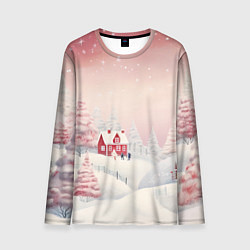 Мужской лонгслив Снежное сияние ночи