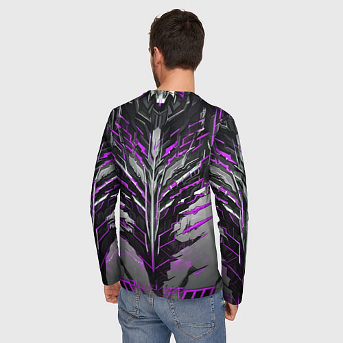 Мужской лонгслив Киберпанк доспех фиолетовый / 3D-принт – фото 4