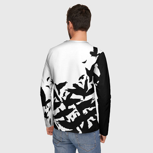 Мужской лонгслив PUBG black birds / 3D-принт – фото 4
