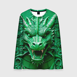 Лонгслив мужской Нейросеть - барельеф зелёный дракон, цвет: 3D-принт