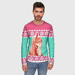 Лонгслив мужской Новогодний свитер Пауэр, цвет: 3D-принт — фото 2