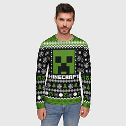 Лонгслив мужской Minecraft christmas sweater, цвет: 3D-принт — фото 2