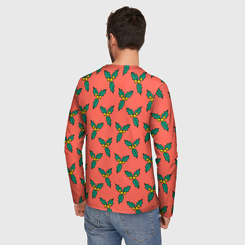 Мужской лонгслив Ягоды остролиста / 3D-принт – фото 4