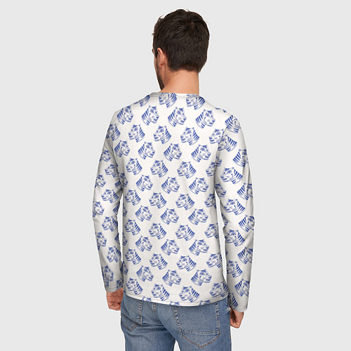 Мужской лонгслив Дикий тигр / 3D-принт – фото 4