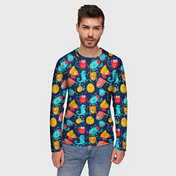 Лонгслив мужской Мультяшные цветные монстрики, цвет: 3D-принт — фото 2