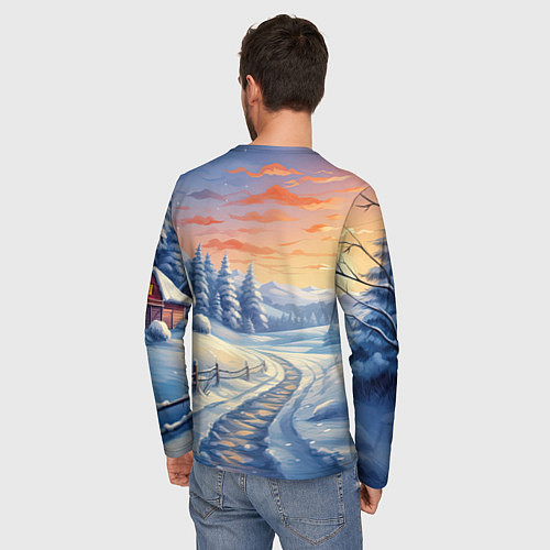 Мужской лонгслив Новогодний дракон 2024 / 3D-принт – фото 4