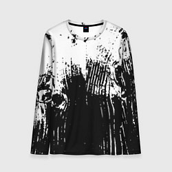 Мужской лонгслив Черно-белая абстракция гранж