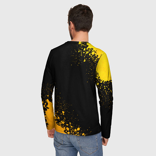 Мужской лонгслив Nine Inch Nails - gold gradient вертикально / 3D-принт – фото 4