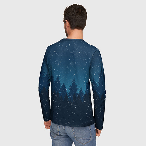 Мужской лонгслив Пивозавр Санта / 3D-принт – фото 4