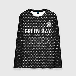 Мужской лонгслив Green Day glitch на темном фоне посередине