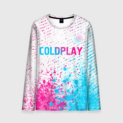 Лонгслив мужской Coldplay neon gradient style посередине, цвет: 3D-принт