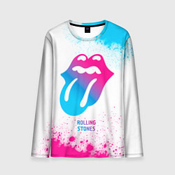 Лонгслив мужской Rolling Stones neon gradient style, цвет: 3D-принт