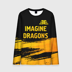 Лонгслив мужской Imagine Dragons - gold gradient посередине, цвет: 3D-принт