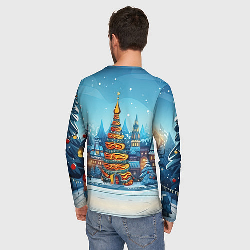 Мужской лонгслив Маленький дракон зимнего чуда 2024 / 3D-принт – фото 4
