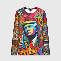 Лонгслив мужской Дональд Трамп - граффити - нейросеть, цвет: 3D-принт