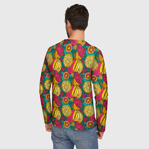 Мужской лонгслив Банановые грозди / 3D-принт – фото 4