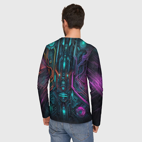 Мужской лонгслив Кибернетическая схема / 3D-принт – фото 4