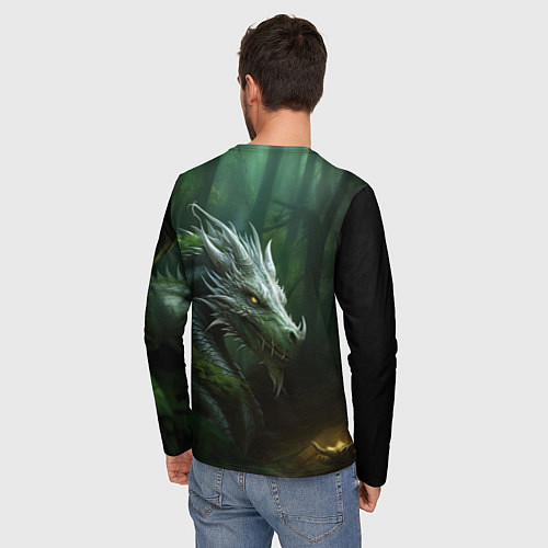 Мужской лонгслив Зеленый дракон 2024 года / 3D-принт – фото 4