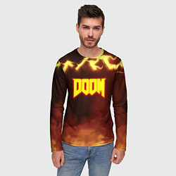 Лонгслив мужской Doom storm огненное лого, цвет: 3D-принт — фото 2
