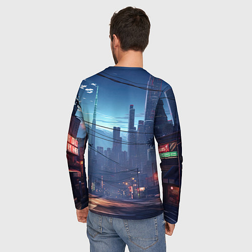 Мужской лонгслив GTA 6 ночной город / 3D-принт – фото 4